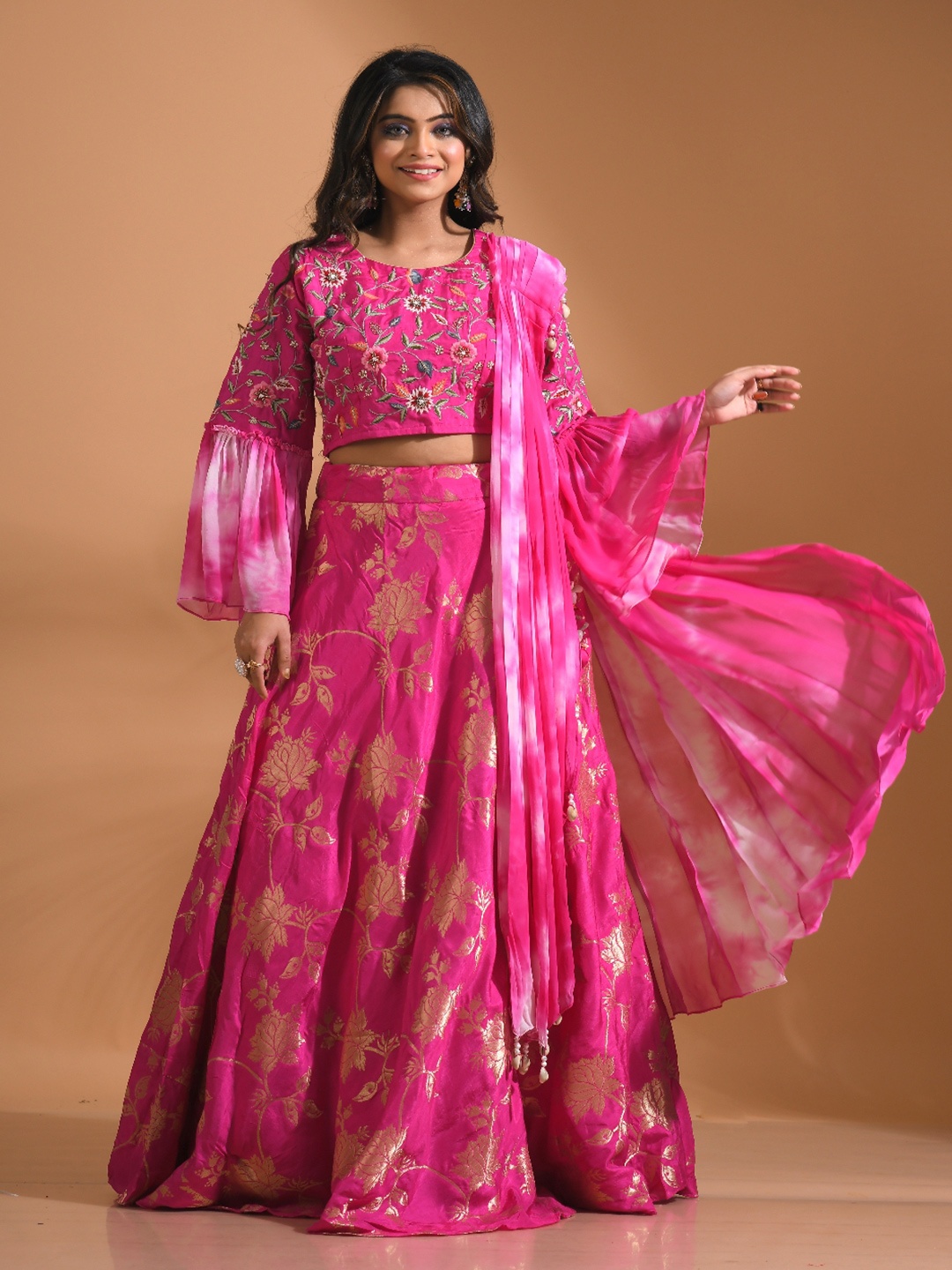 

Morchari Embroidered Lehenga & Choli With Dupatta, Pink