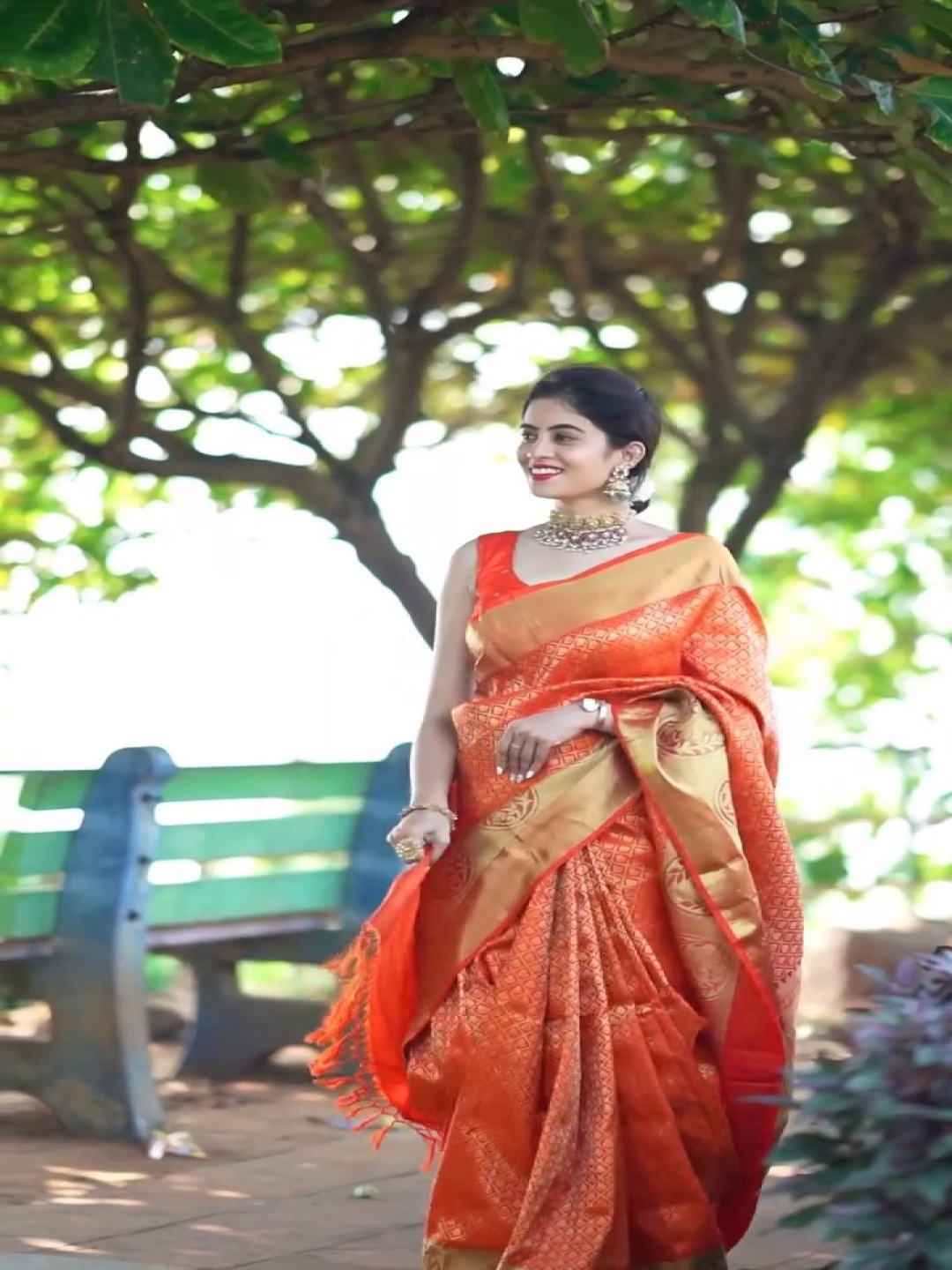 

Upalksh Woven Design Zari Kanjeevaram Saree, Orange