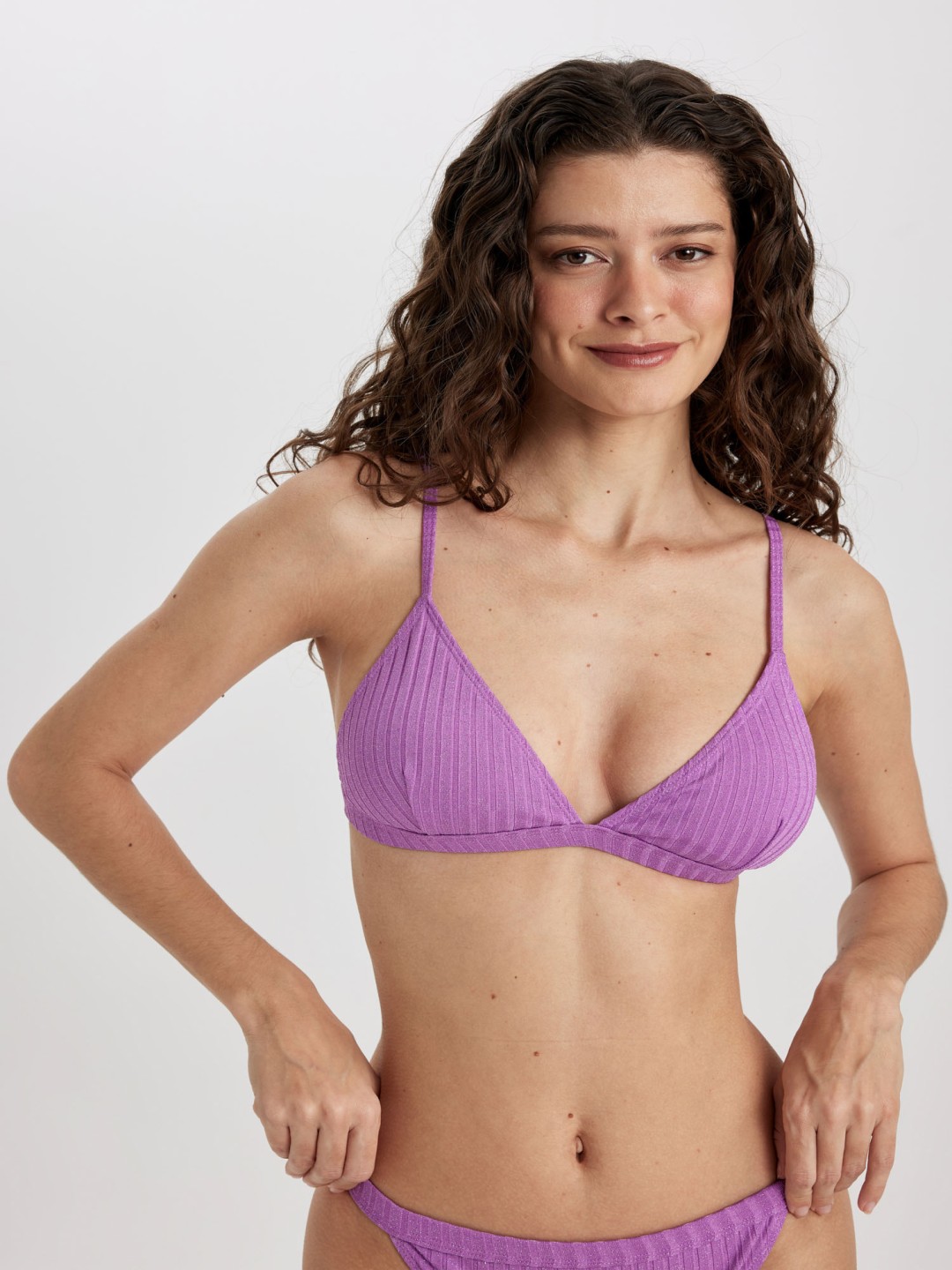 

DeFacto Low Coverage Shoulder Straps Swim Bikini Set, Purple