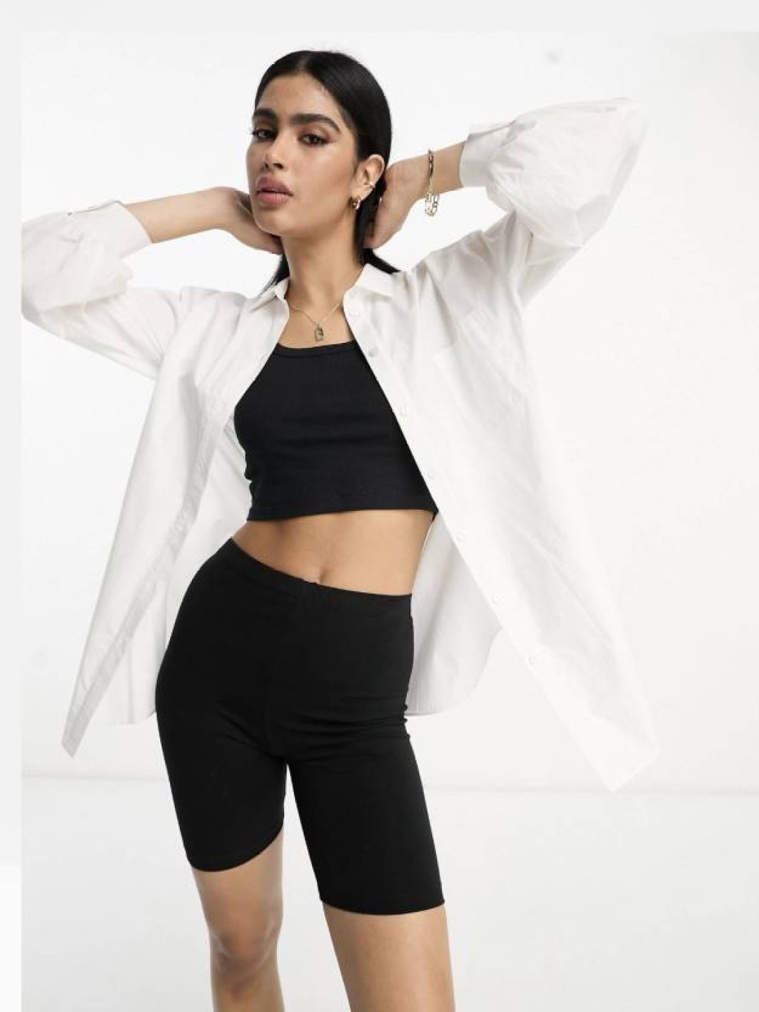 

Fab Star Classic Boxy Spread Collar Longline Pure Cotton Casual Shirt, White
