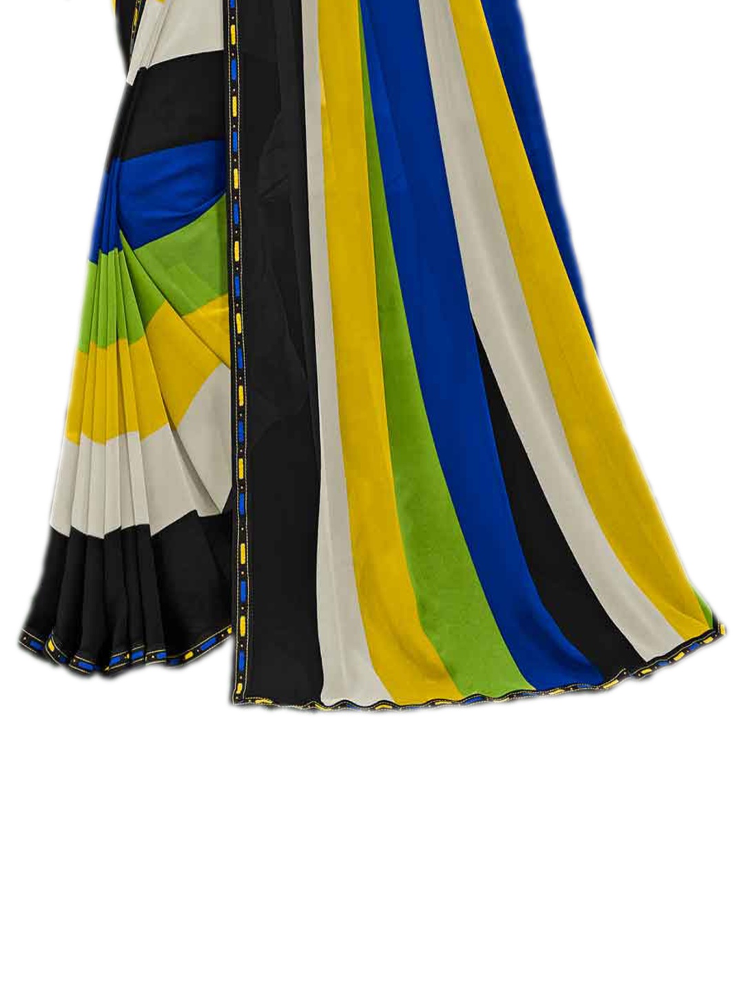 

Laxmipati Colourblocked Embroidered Saree, Yellow