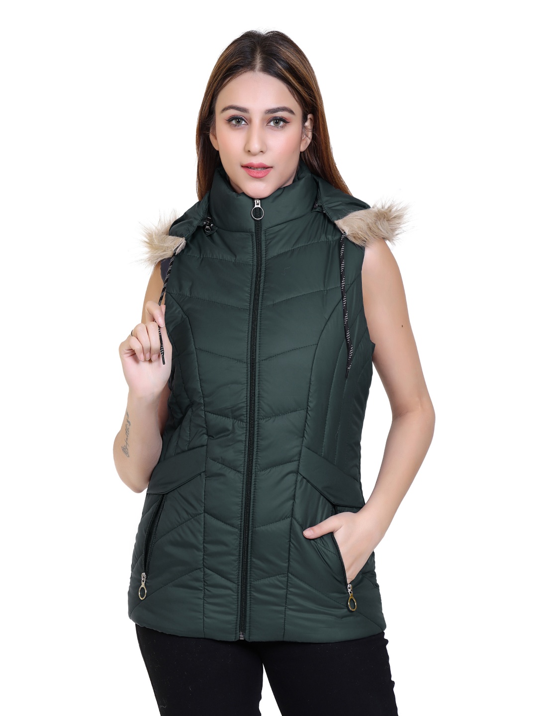 

Brazo Women Lightweight Longline Parka Jacket, Green