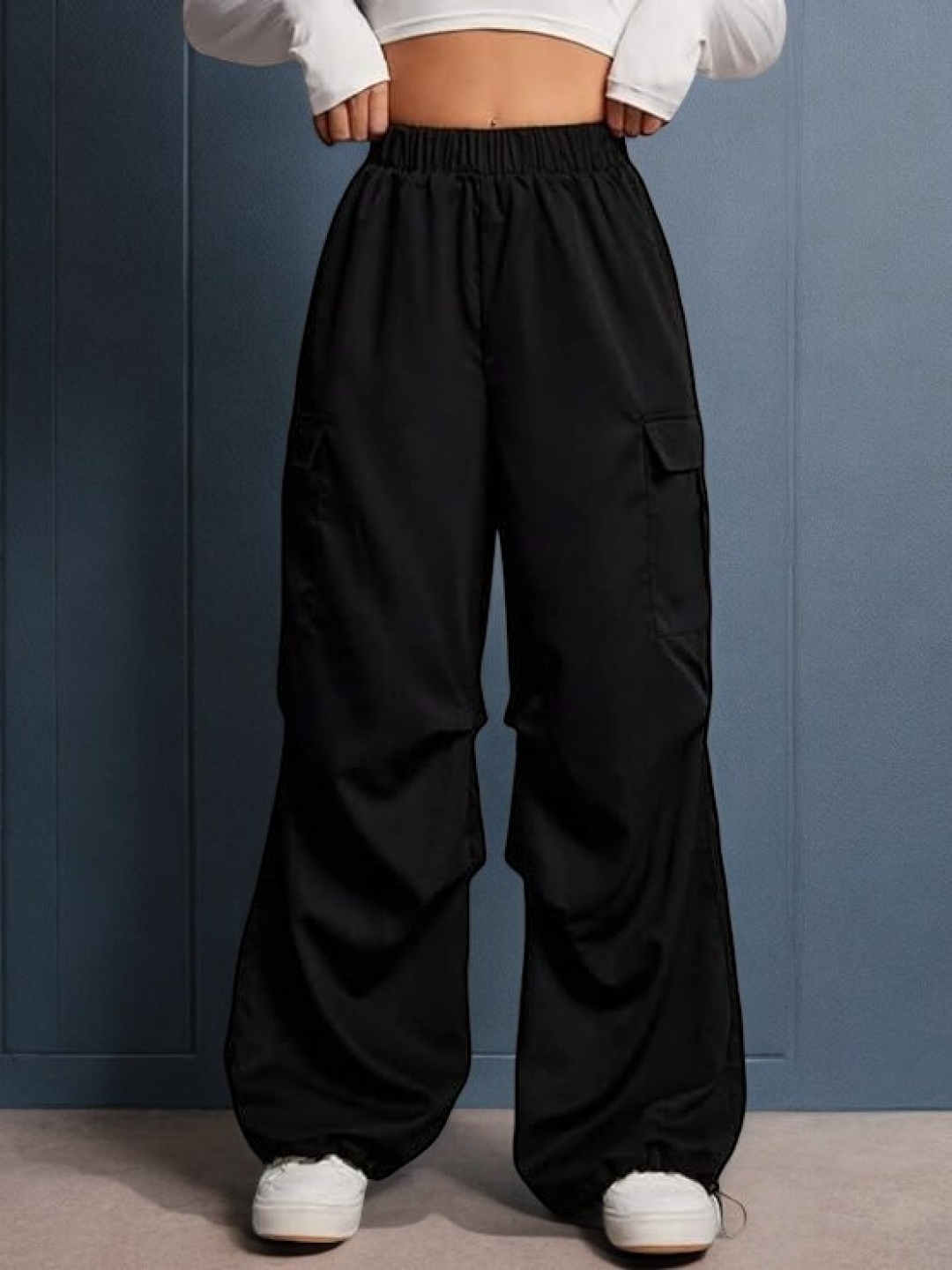 

TABADTOD Women Relaxed Loose Fit Easy Wash Trousers, Black