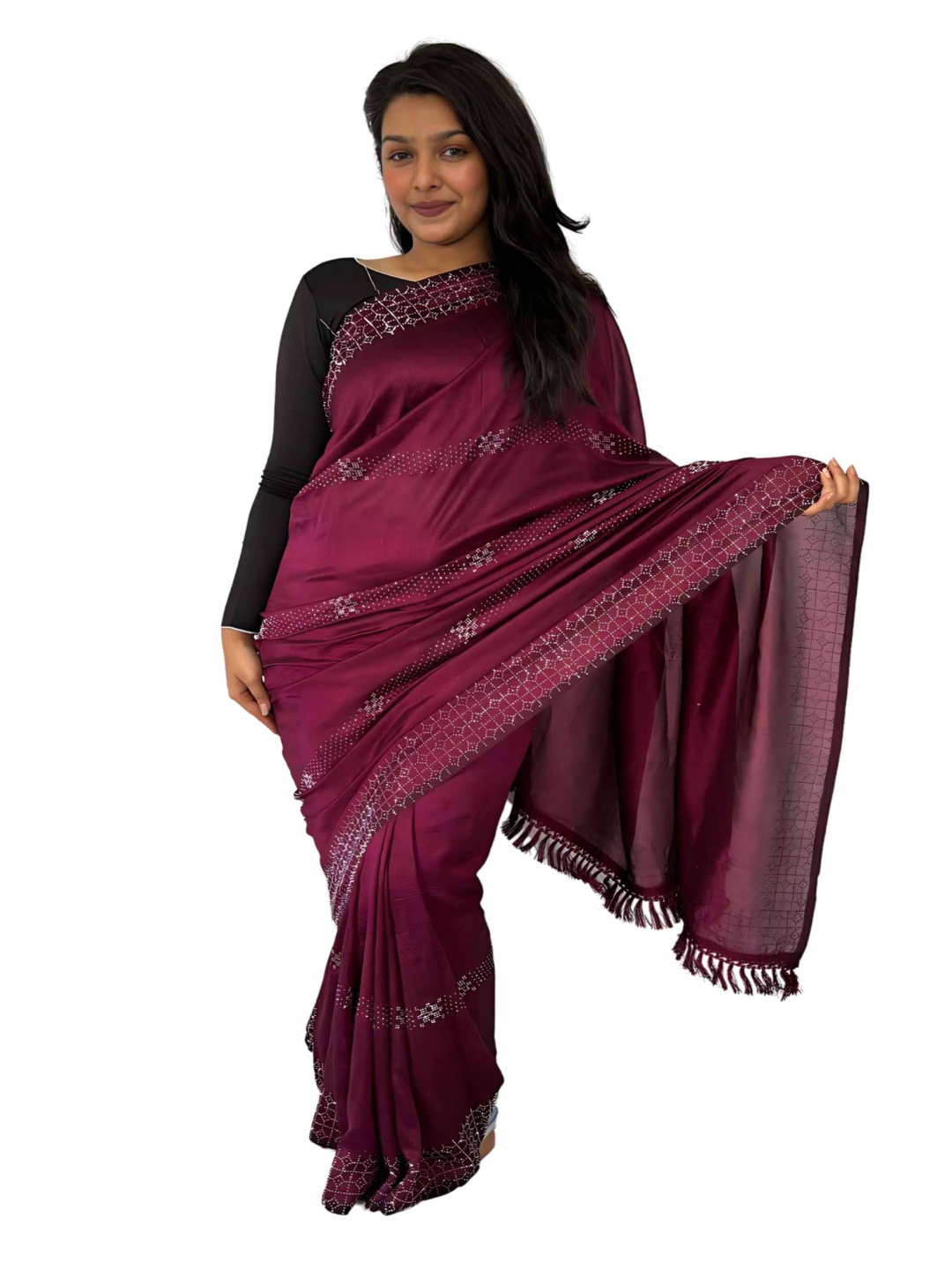 

Sitanjali Poly Georgette Saree, Maroon