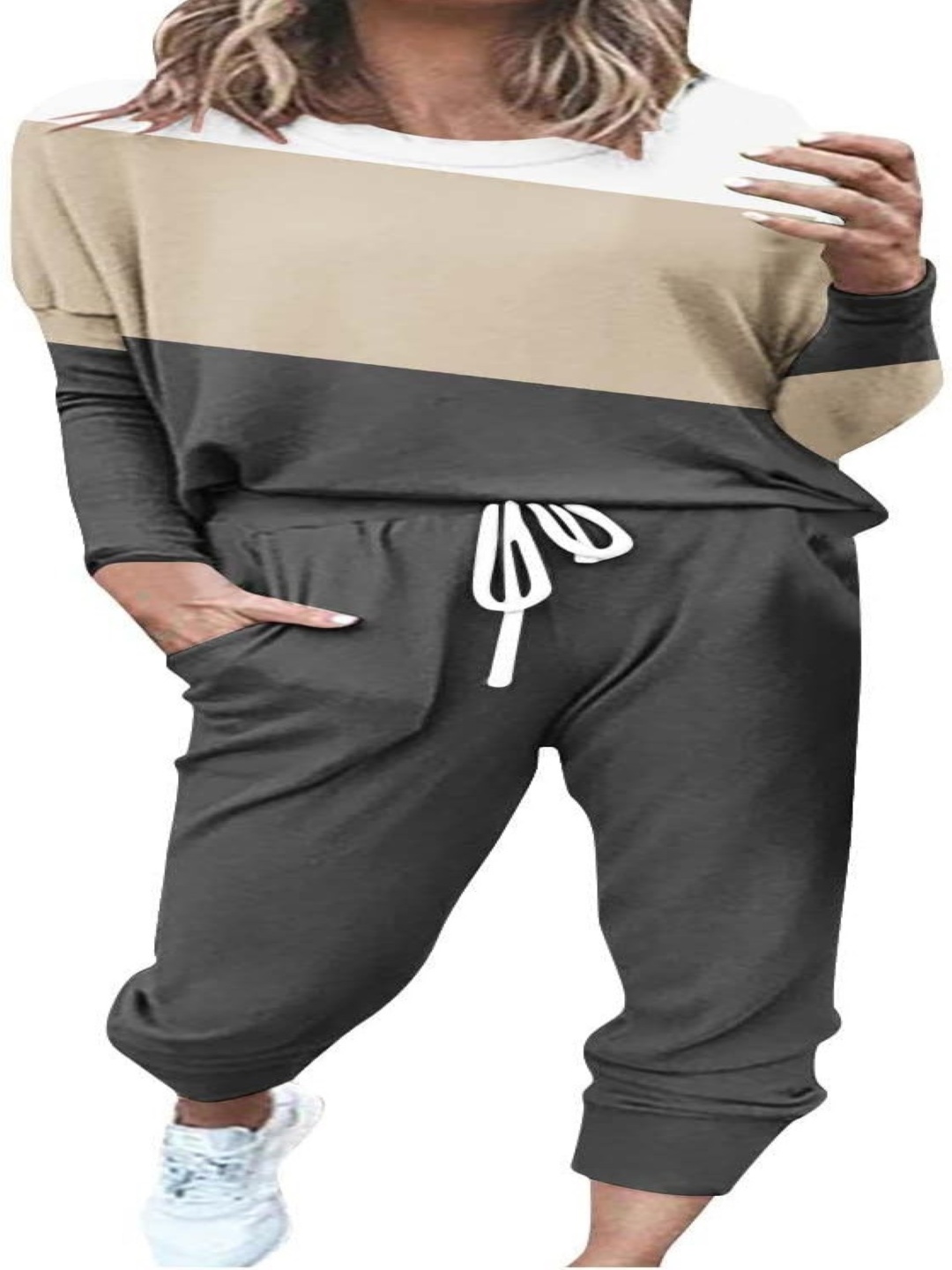 

StyleCast Colour-Blocked Sweatshirt With Joggers, Black