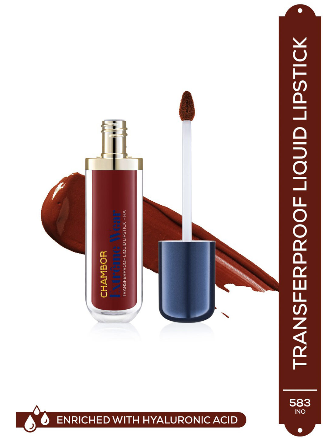

Chambor Extreme Wear Transferproof Liquid Lipstick with Hyaluronic Acid 6ml - Ino 583, Maroon