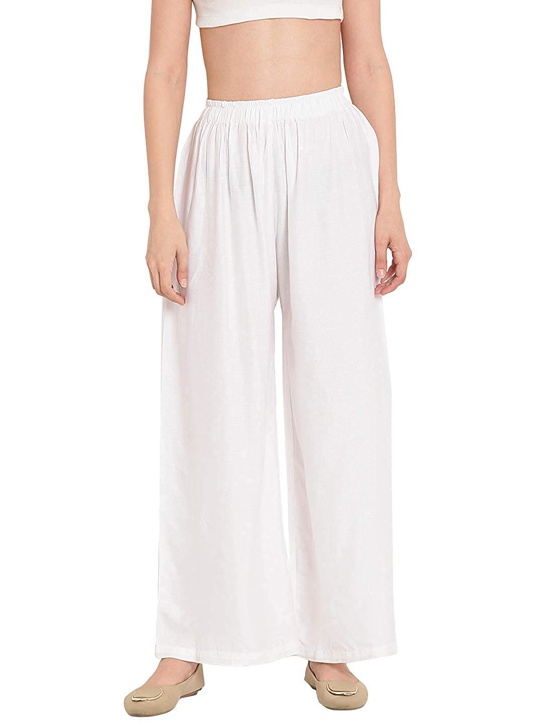 

CHANDERKASH Women Knitted Palazzos, White