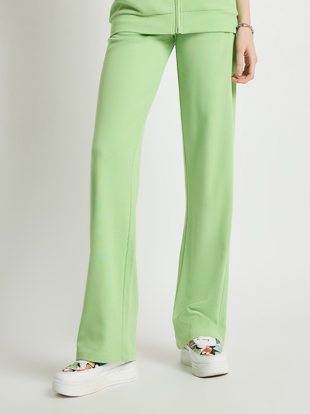 

EDRIO Women Cotton Track Pants, Green