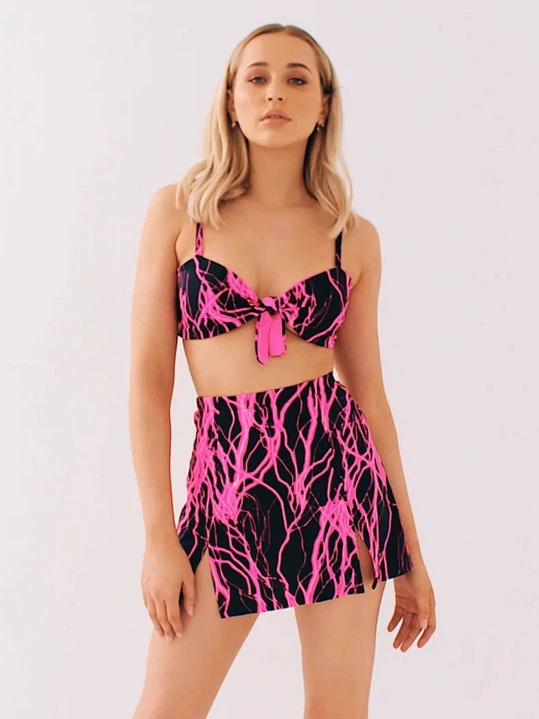 

TANDUL Floral Printed Bodycon Mini Dress, Black