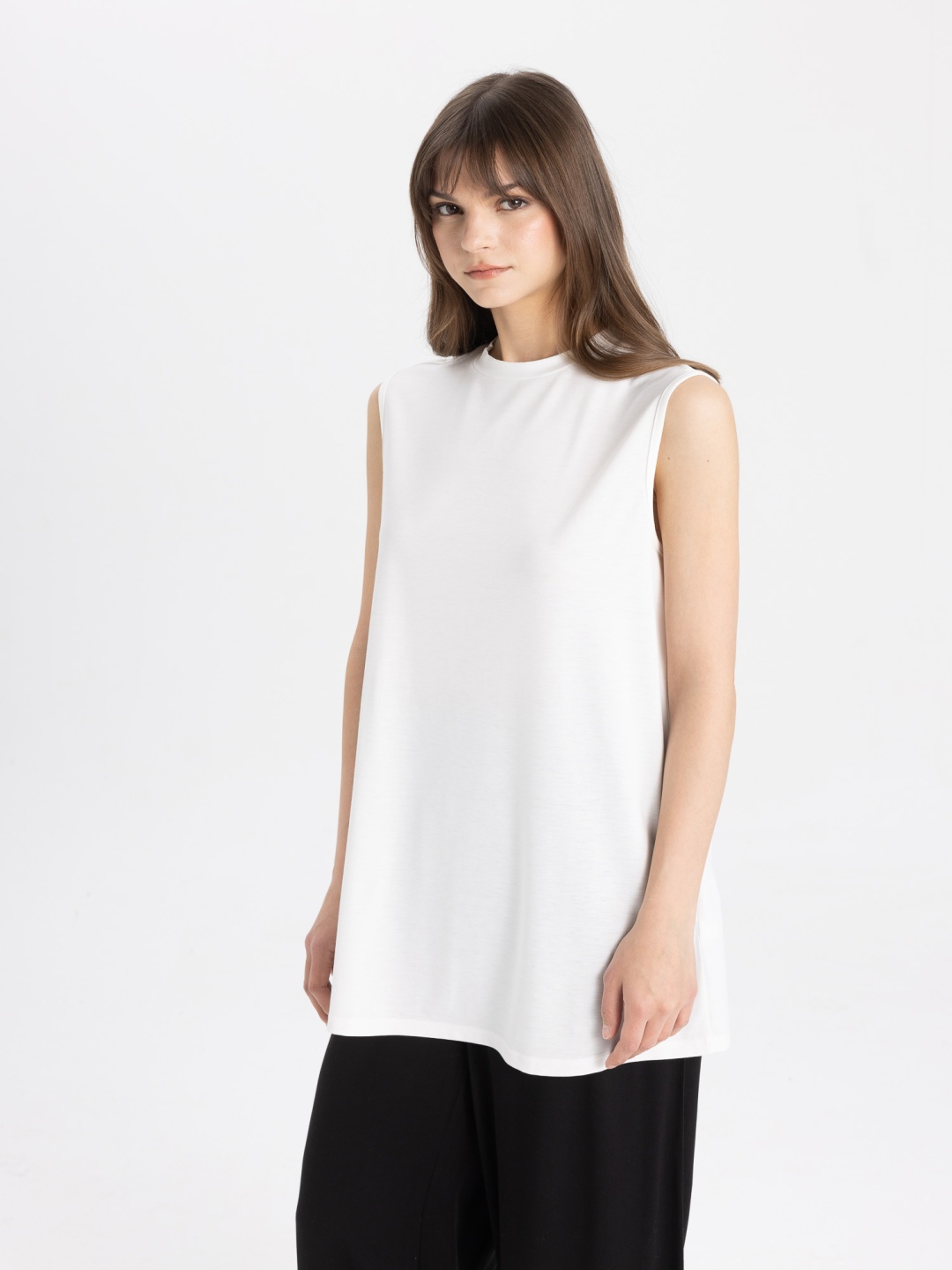 

DeFacto Round Neck Tunic, White