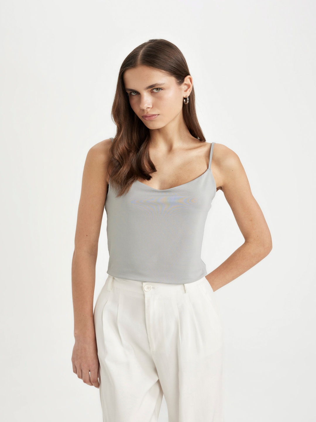 

DeFacto Shoulder Straps Sleeveless Top, Green