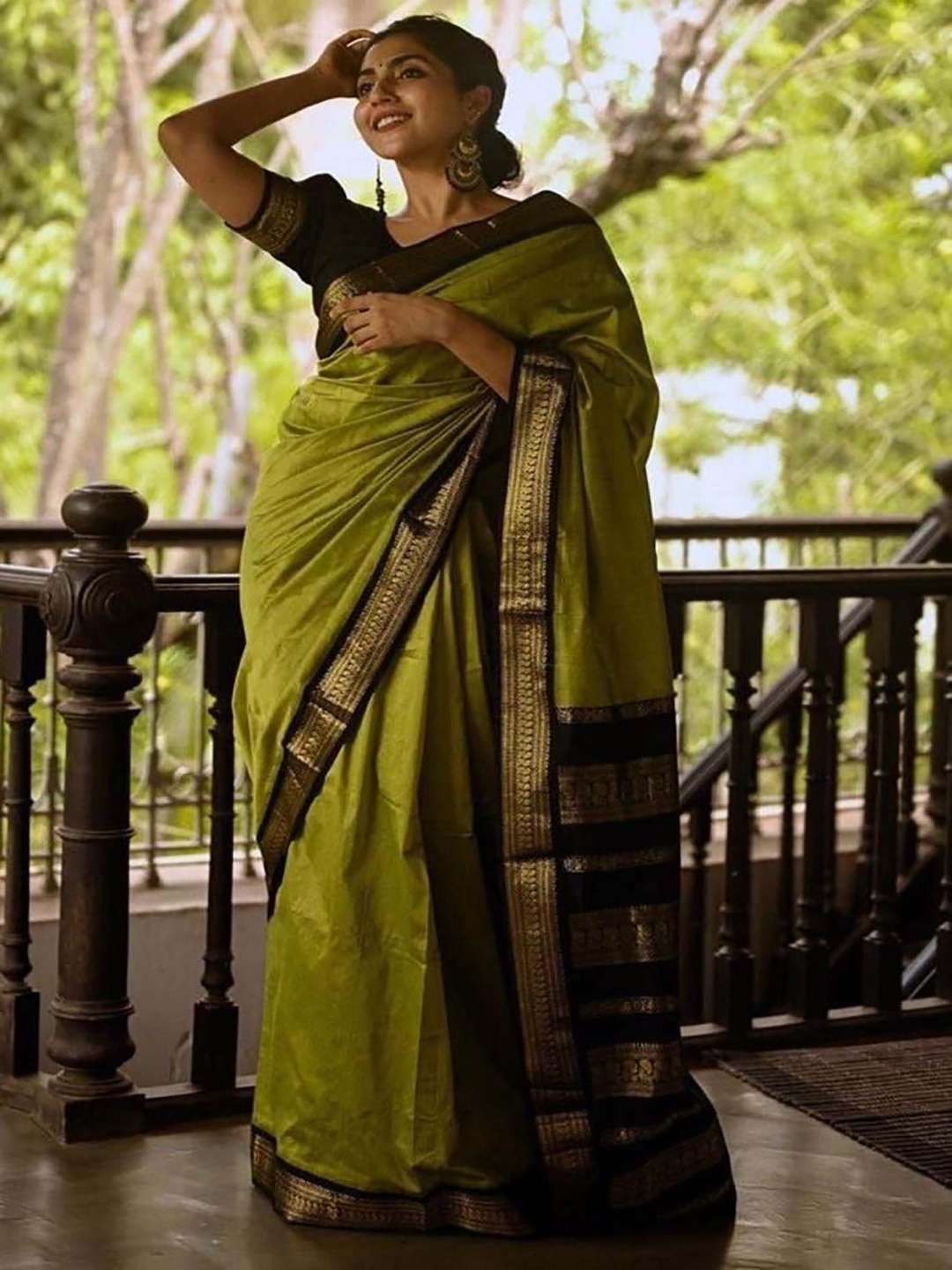 

Aldwych Zari Banarasi Saree, Green