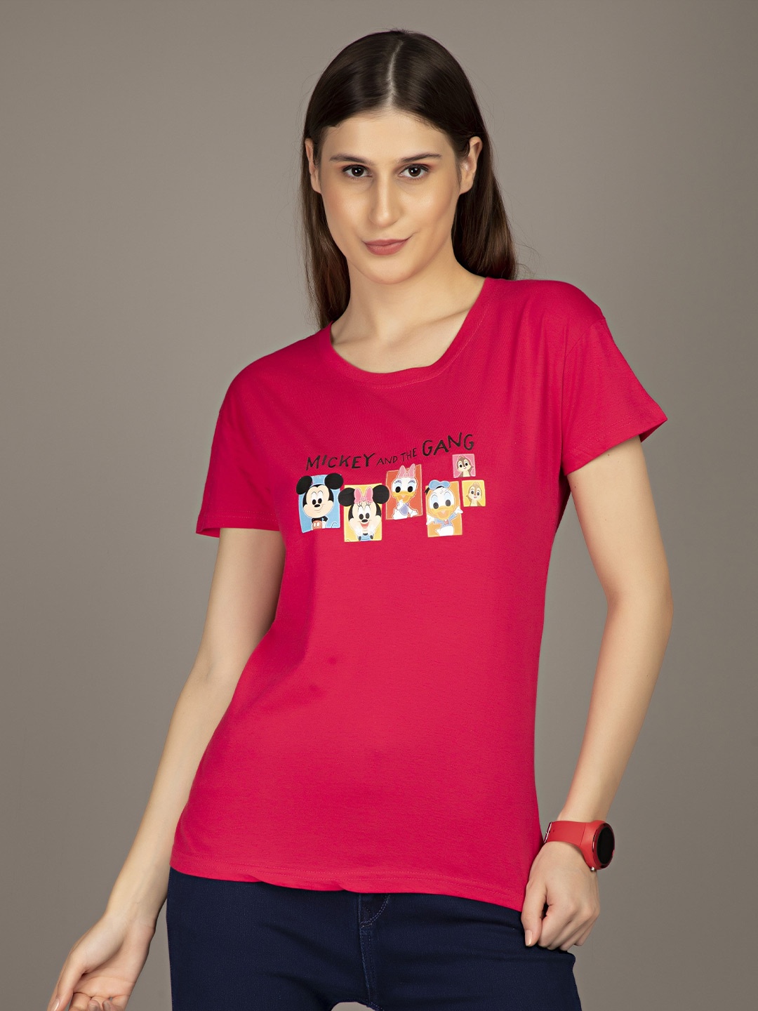 

STHULAS Women Printed T-shirt, Red