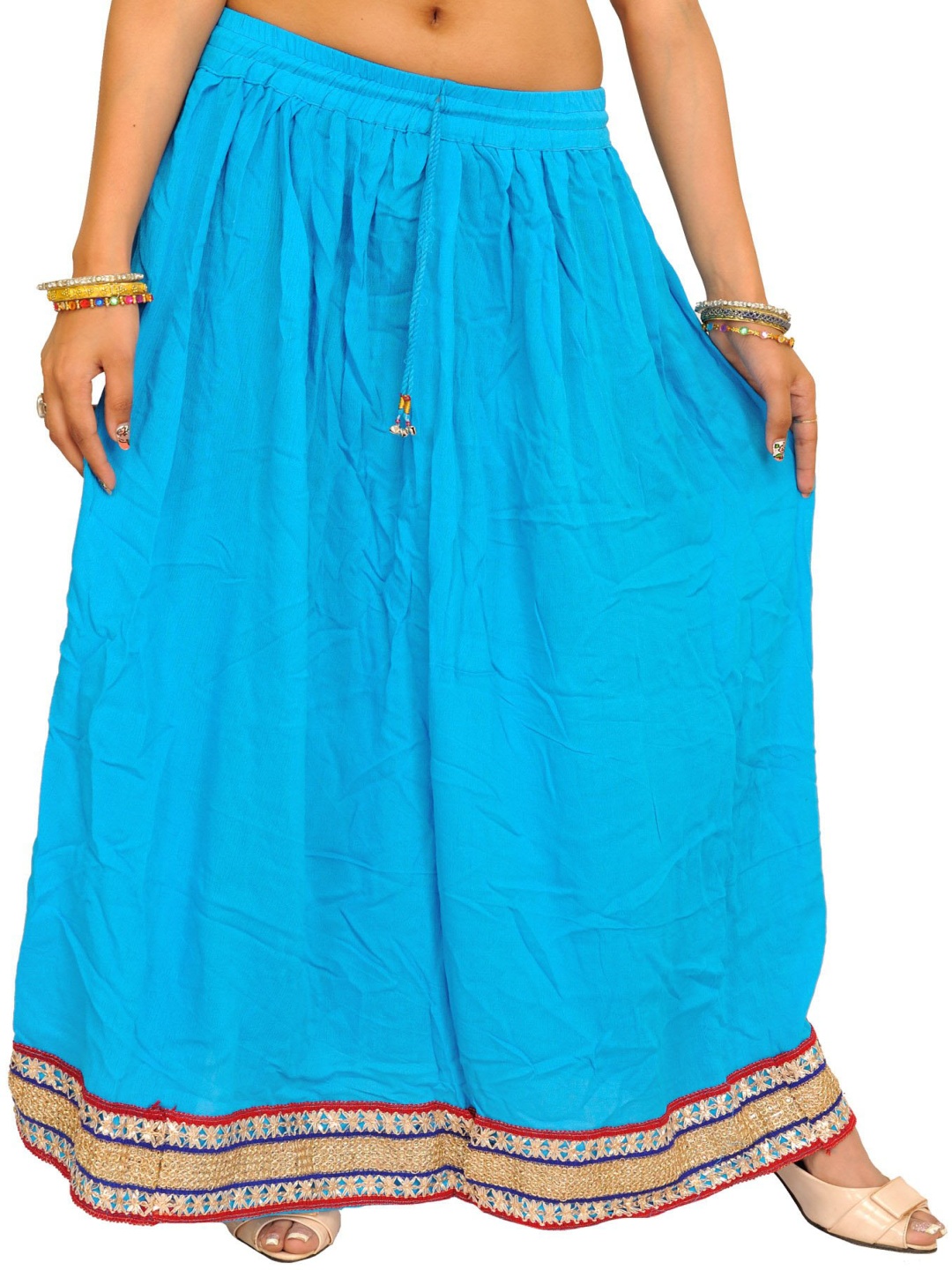 

Exotic India A-Line Maxi Skirts, Blue