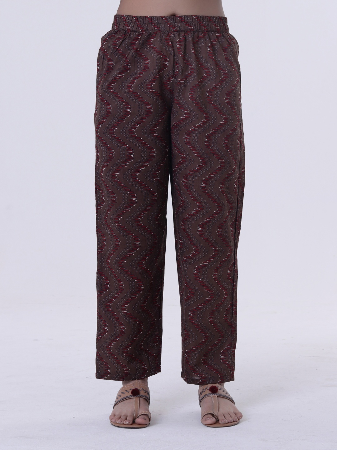

TJORI Women Floral Trousers, Green