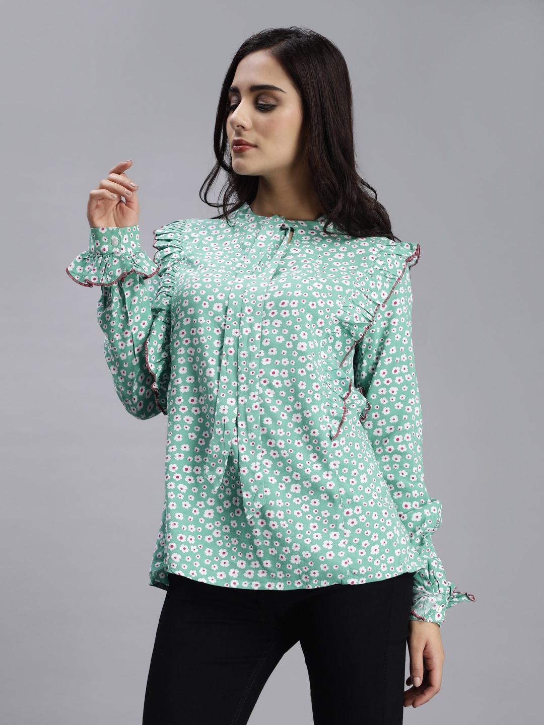 

Sipsew Polka Dot Print Top, Green