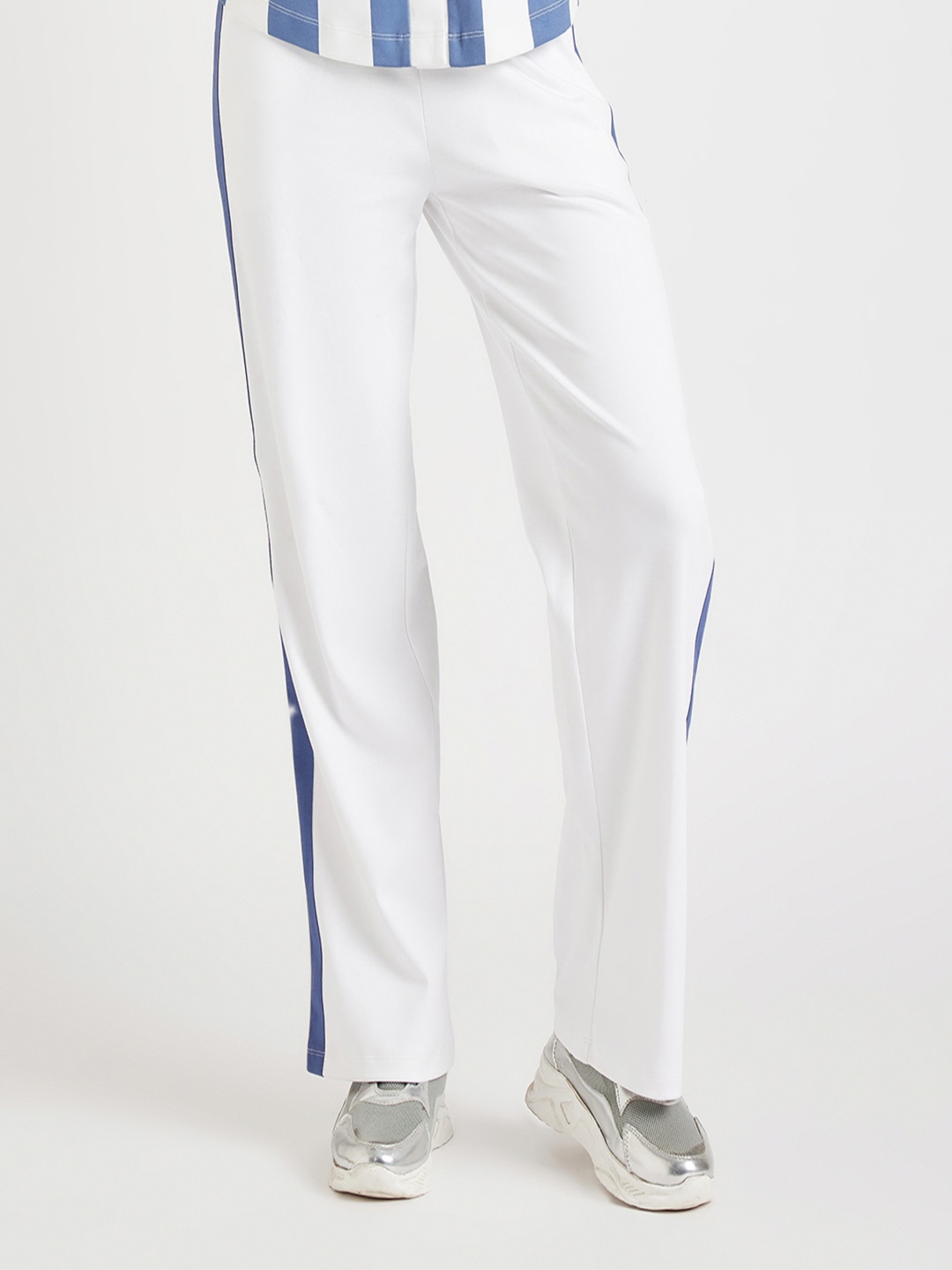 

EDRIO Women Cotton Track Pants, White