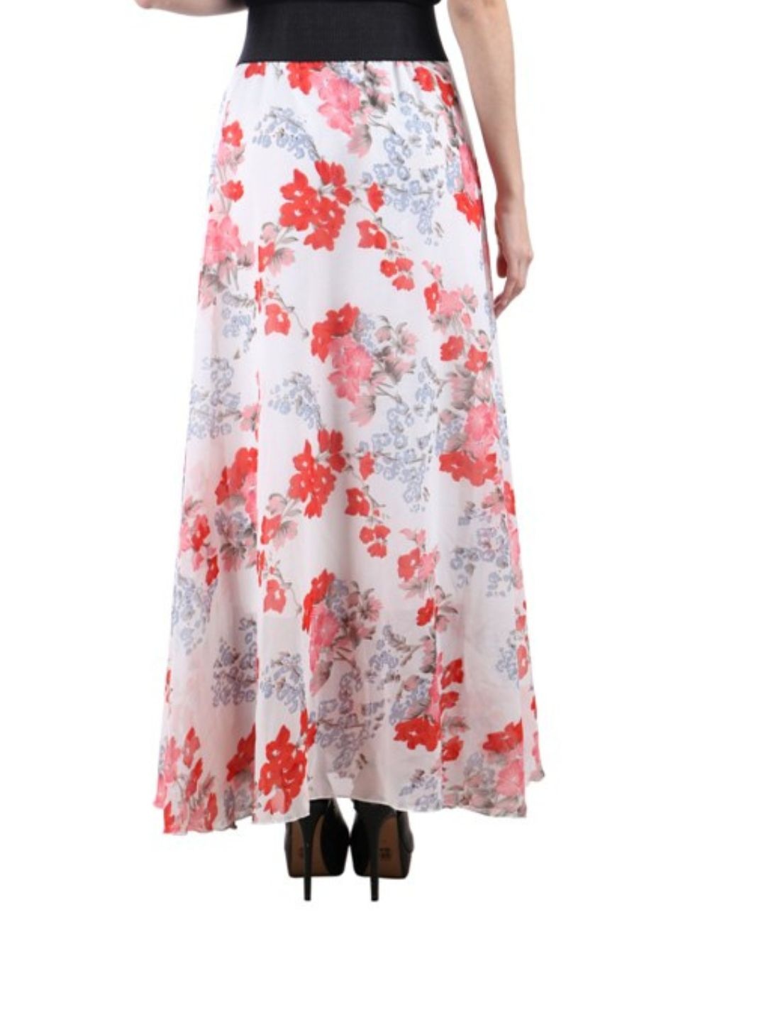 

Raabta Fashion Printed Flared Maxi Skirts, Red