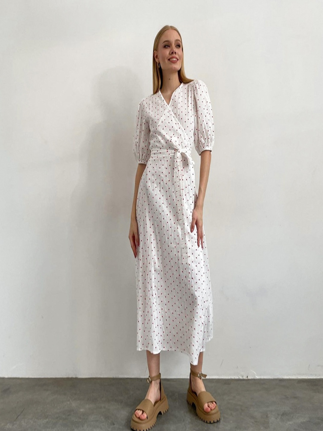 

MIAKEE Women Print A-Line Maxi Dress, White