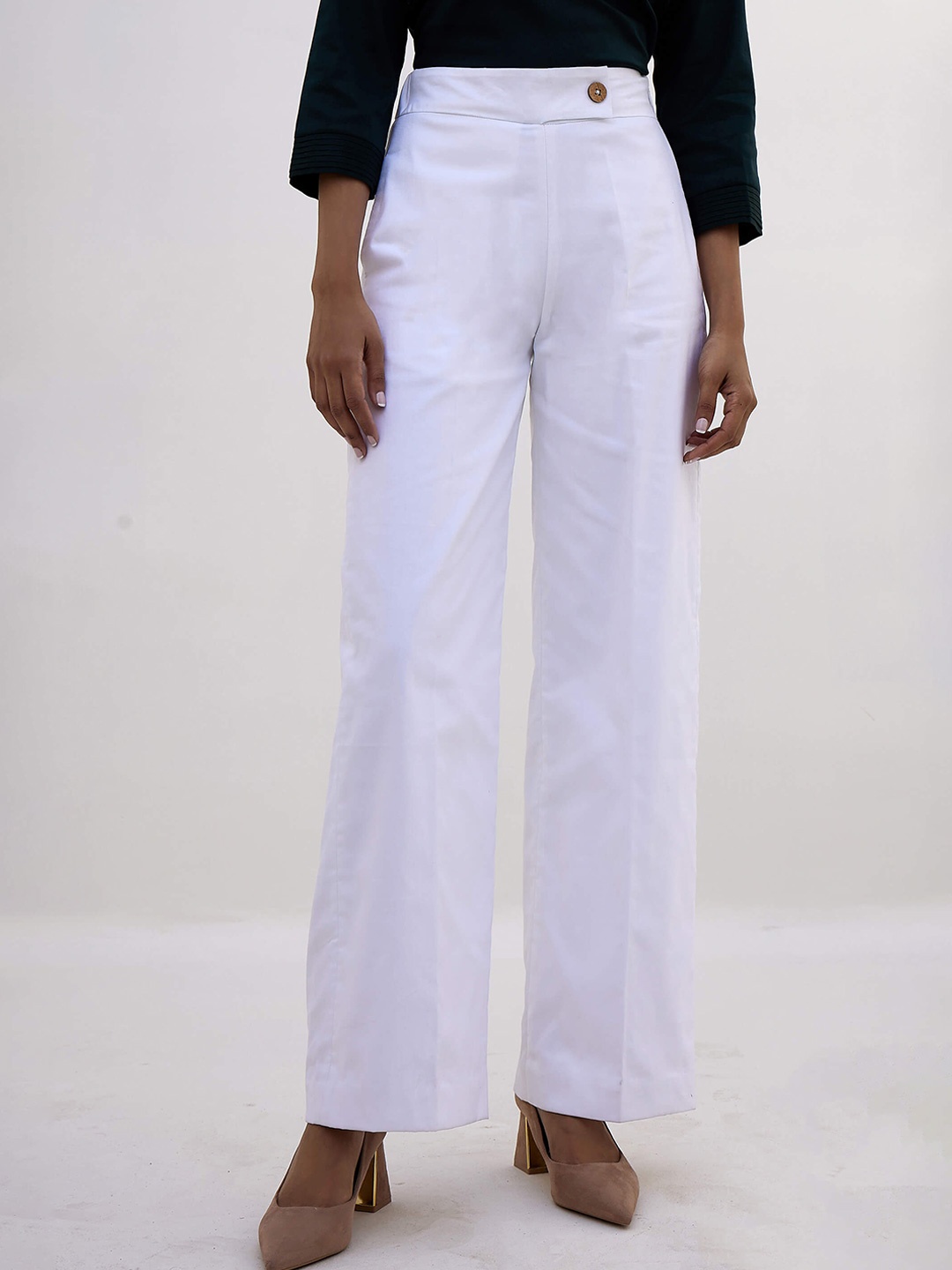 

SALT ATTIRE Women Loose Fit Trousers, White