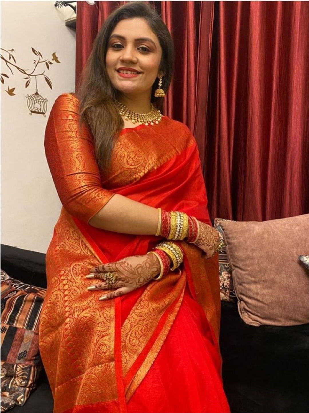 

Visit Wear Zari Pure Silk Kanjeevaram Saree, Red