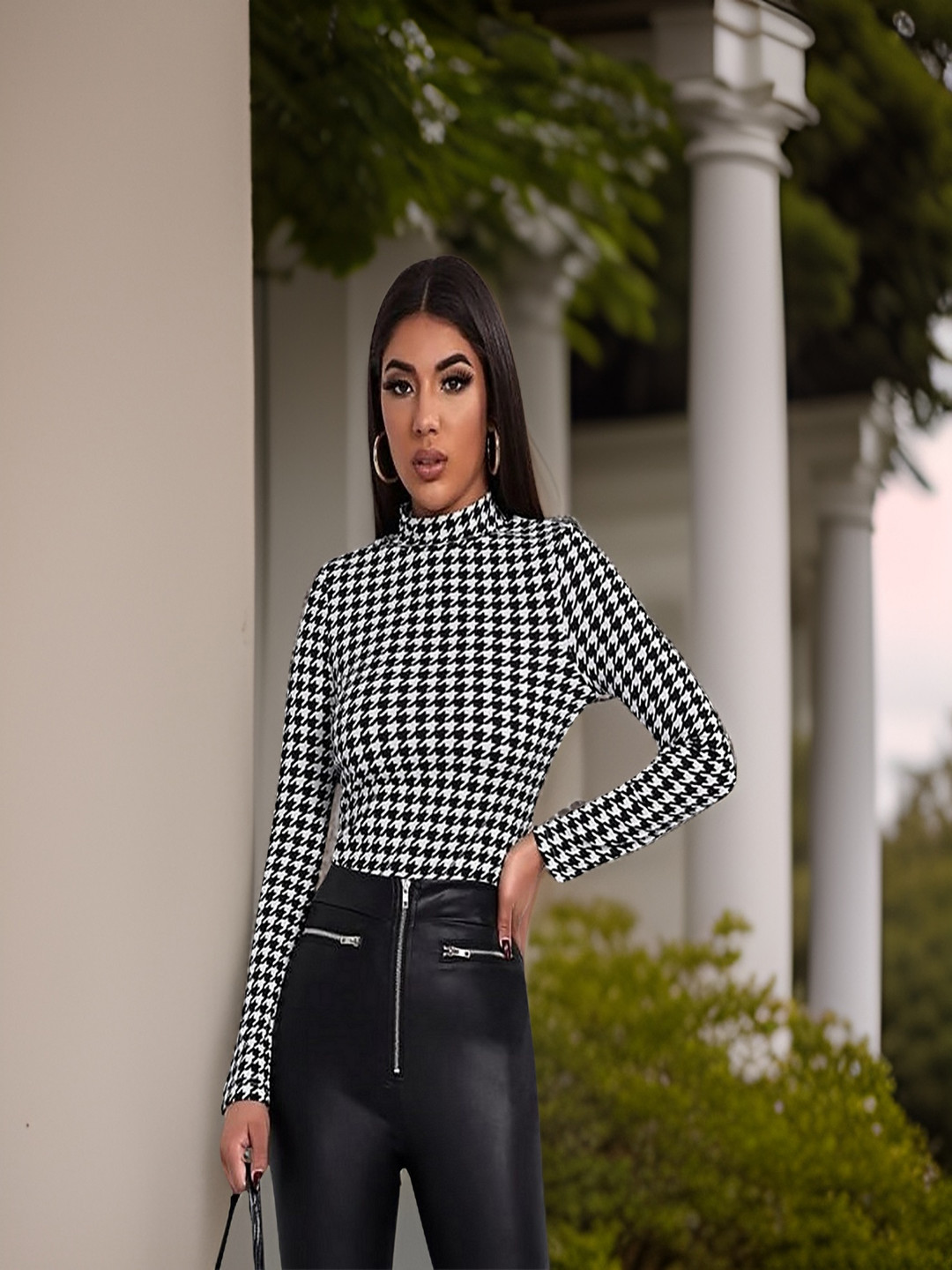 

Dream Beauty Fashion Checked Top, Black