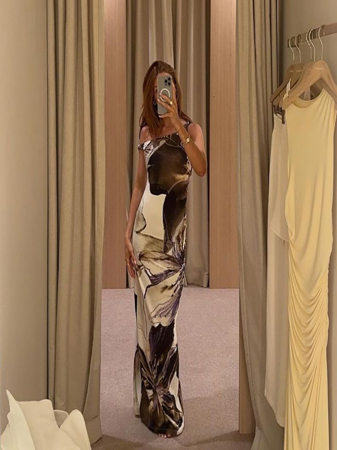 

all about you Abstract Print Sleeveless Maxi Dress, White
