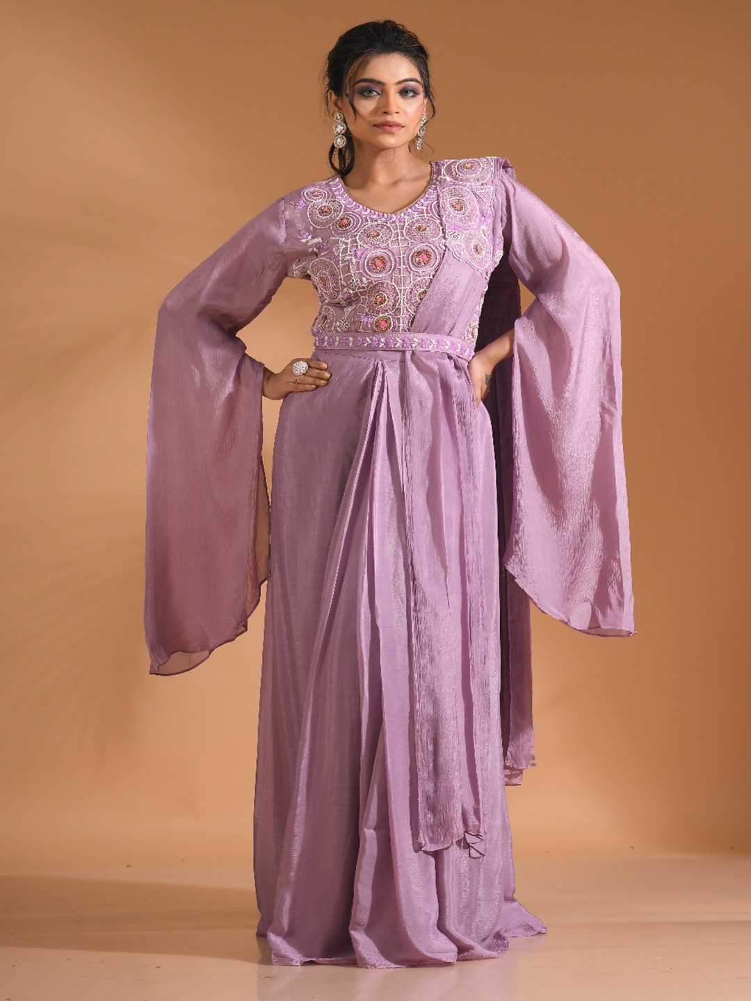 

Morchari Embroidered Co-ords with Dupatta, Purple