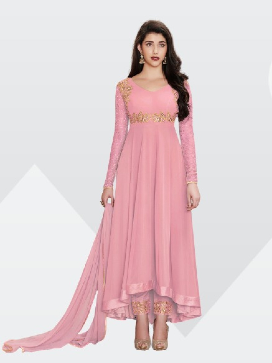 

Fashionuma Semi-Stitched Dress Material, Pink