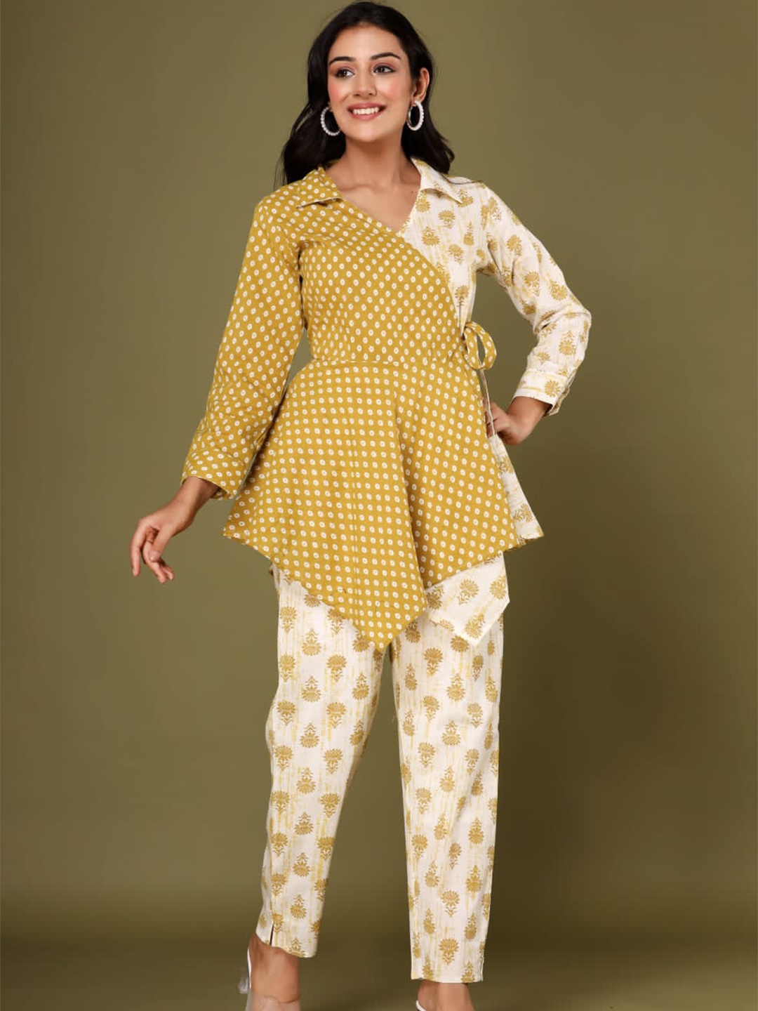 

ARAVALII Top With Trousers Co-Ords Set, Yellow