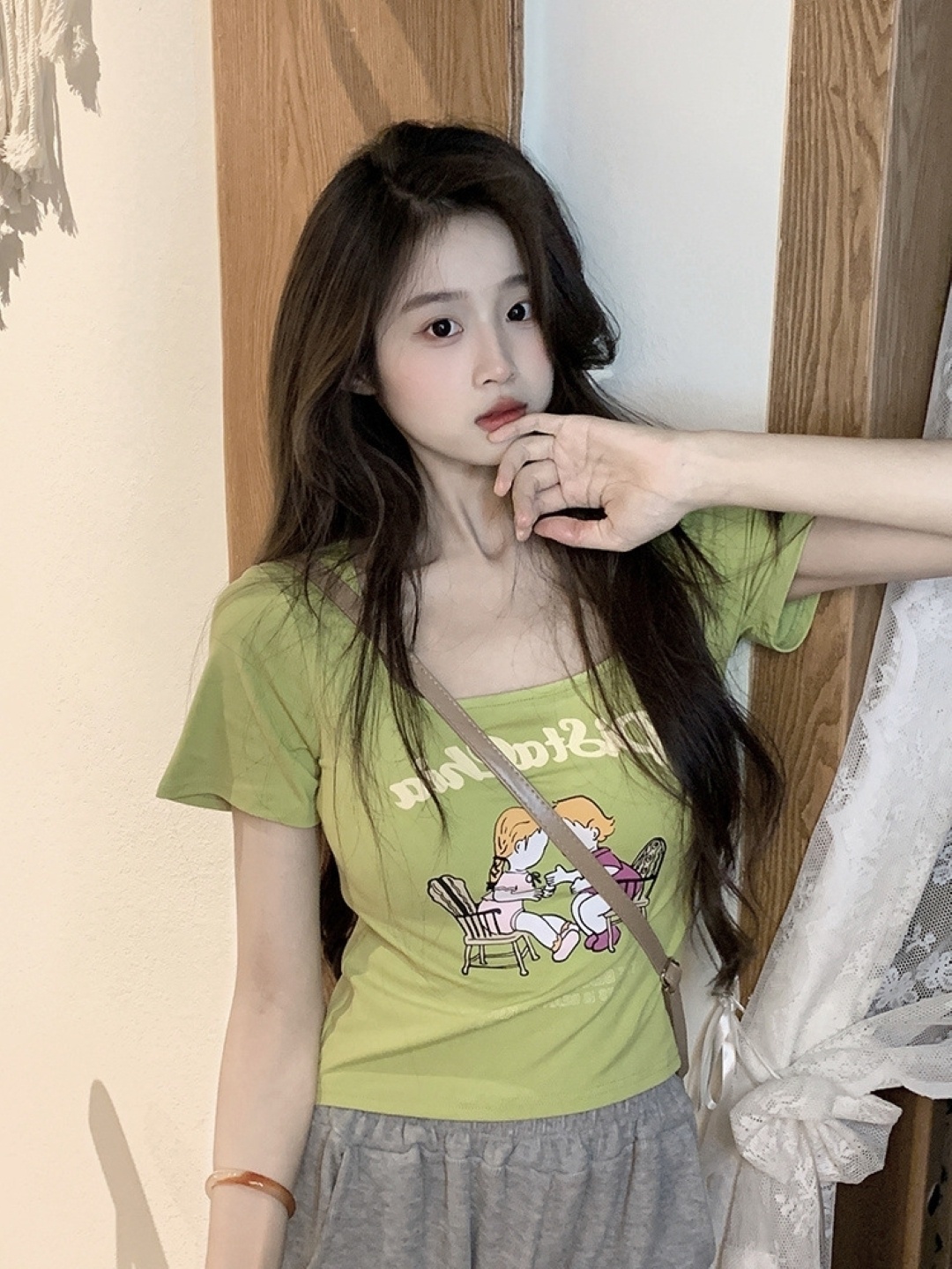 

HERE&NOW Print Top, Green