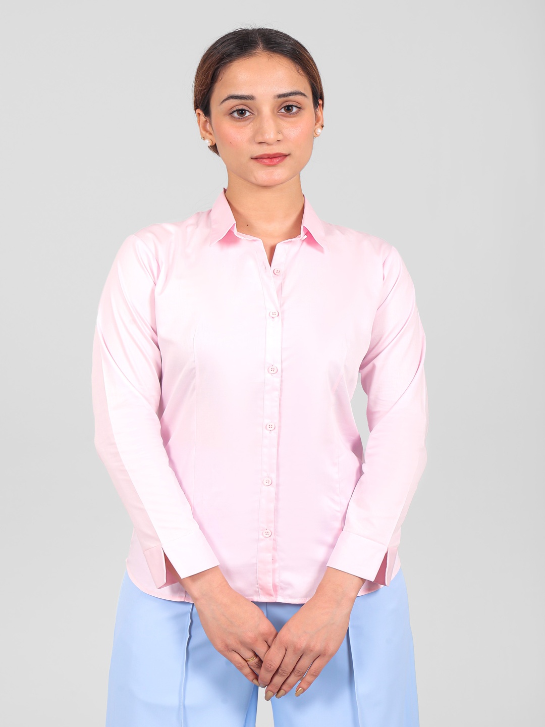 

BLUEBIRD Women Classic Opaque Casual Shirt, Pink