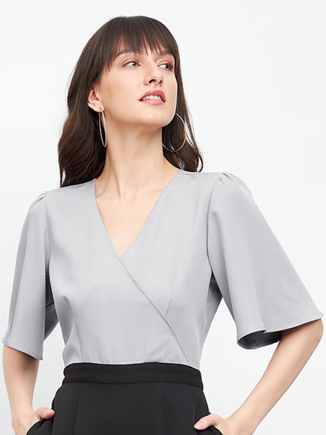 

SALT ATTIRE Colourblocked Basic Jumpsuit, Grey