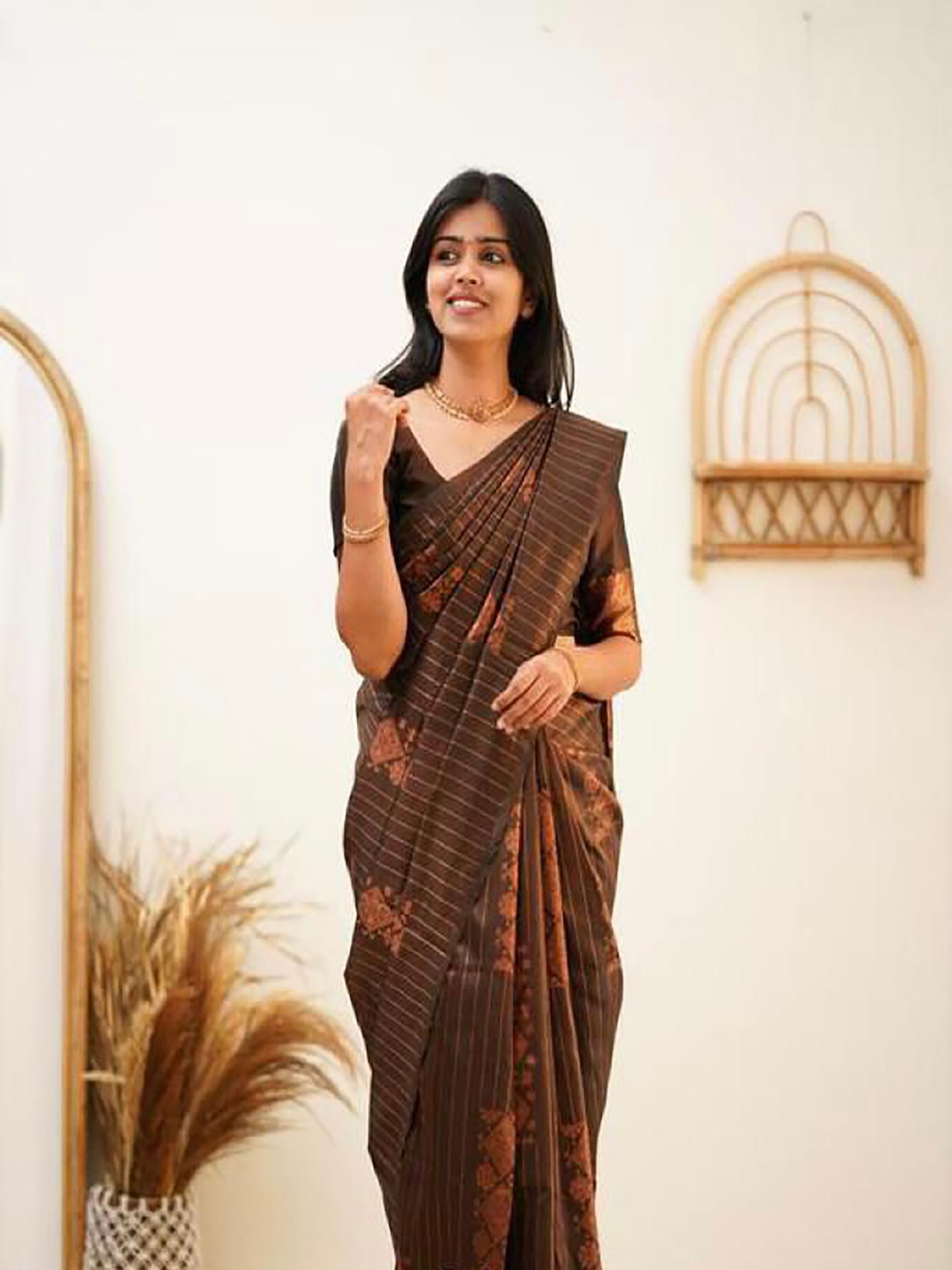 

Anjaneya Sarees Ethnic Motifs Zari Banarasi Saree, Purple