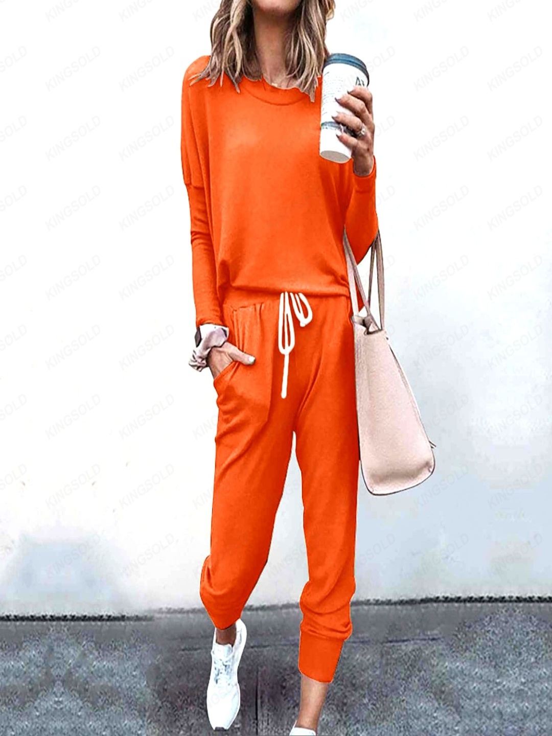 

StyleCast Orange Sweatshirt With Joggers