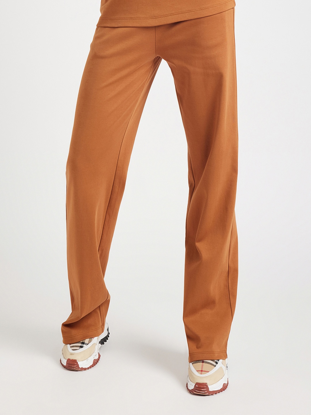 

EDRIO Women Cotton Track Pants, Brown