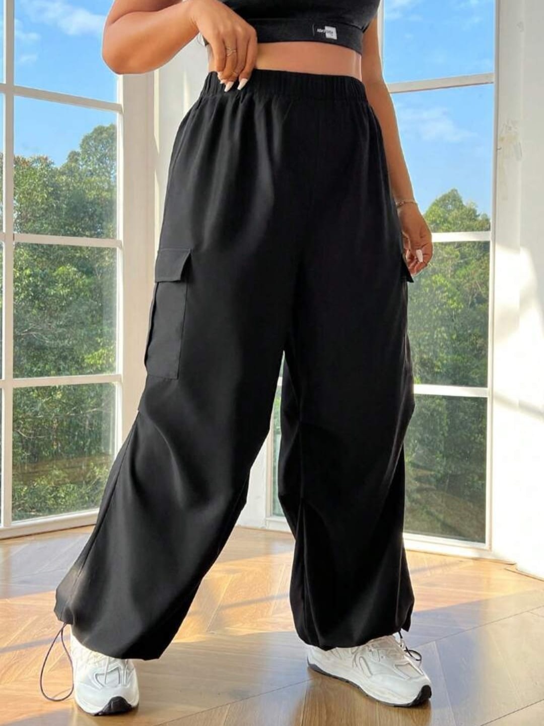 

Next One Women Smart High-Rise Trousers, Black