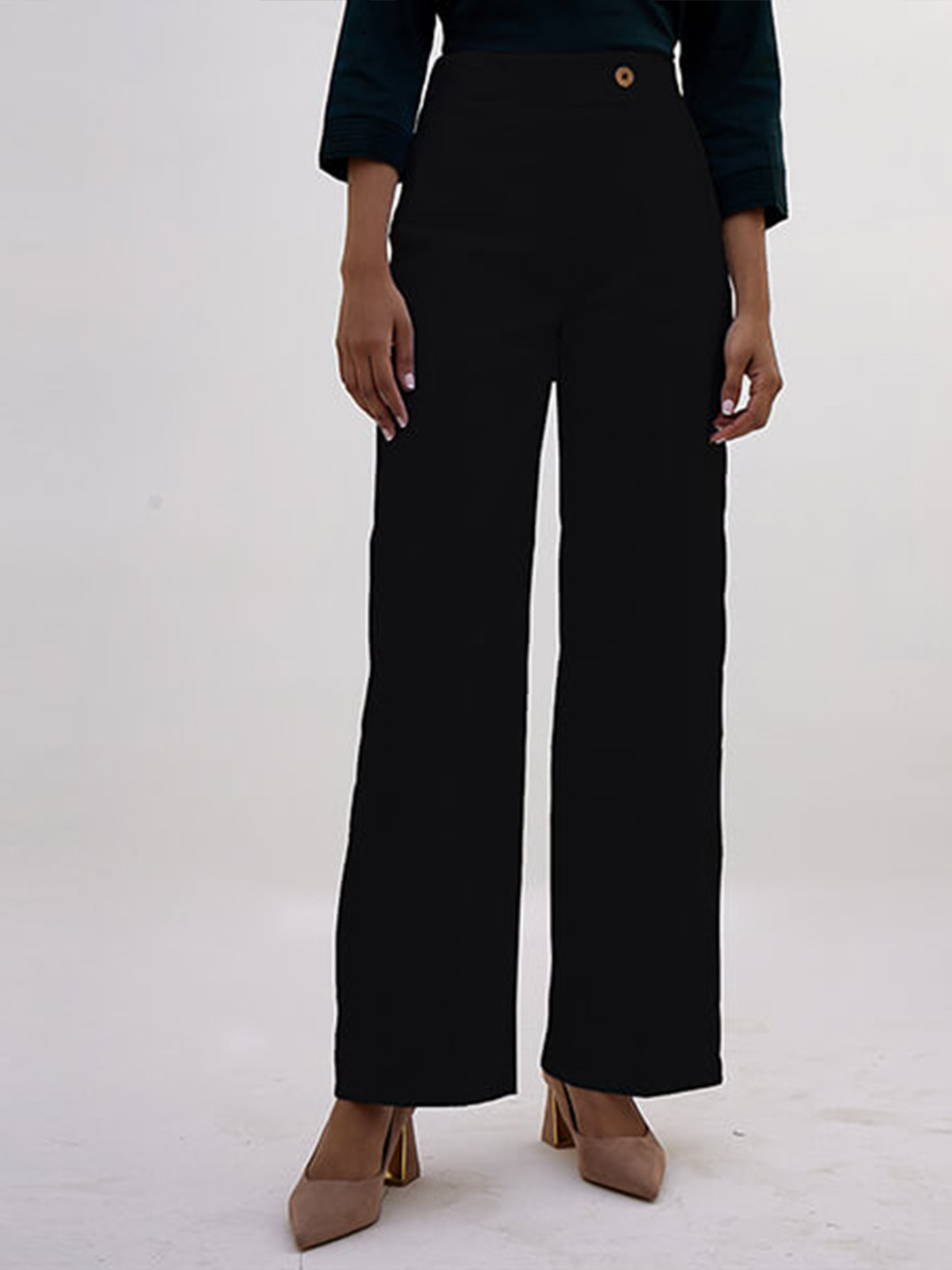 

SALT ATTIRE Women Loose Fit Trousers, Black