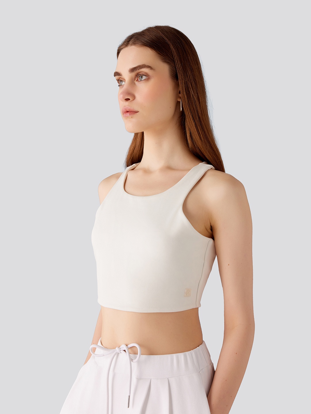 

Muvazo Round-Neck Crop Top With Shirt & Trouser Co-Ords, Lavender