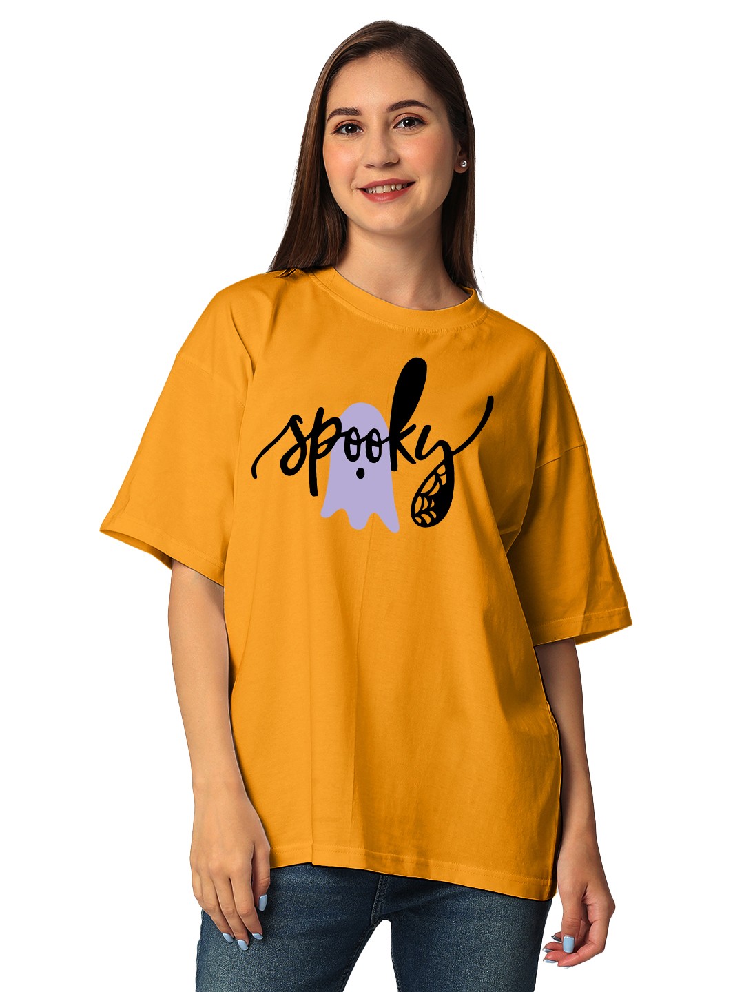 

STATUS MANTRA Women Typography Printed Bio Finish Applique T-shirt, Yellow