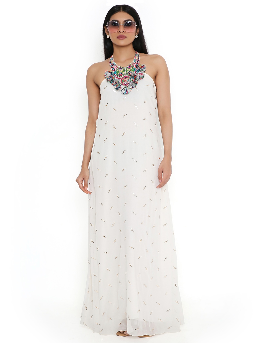 

PS PRET BY PAYAL SINGHAL Print Georgette Maxi Dress, White