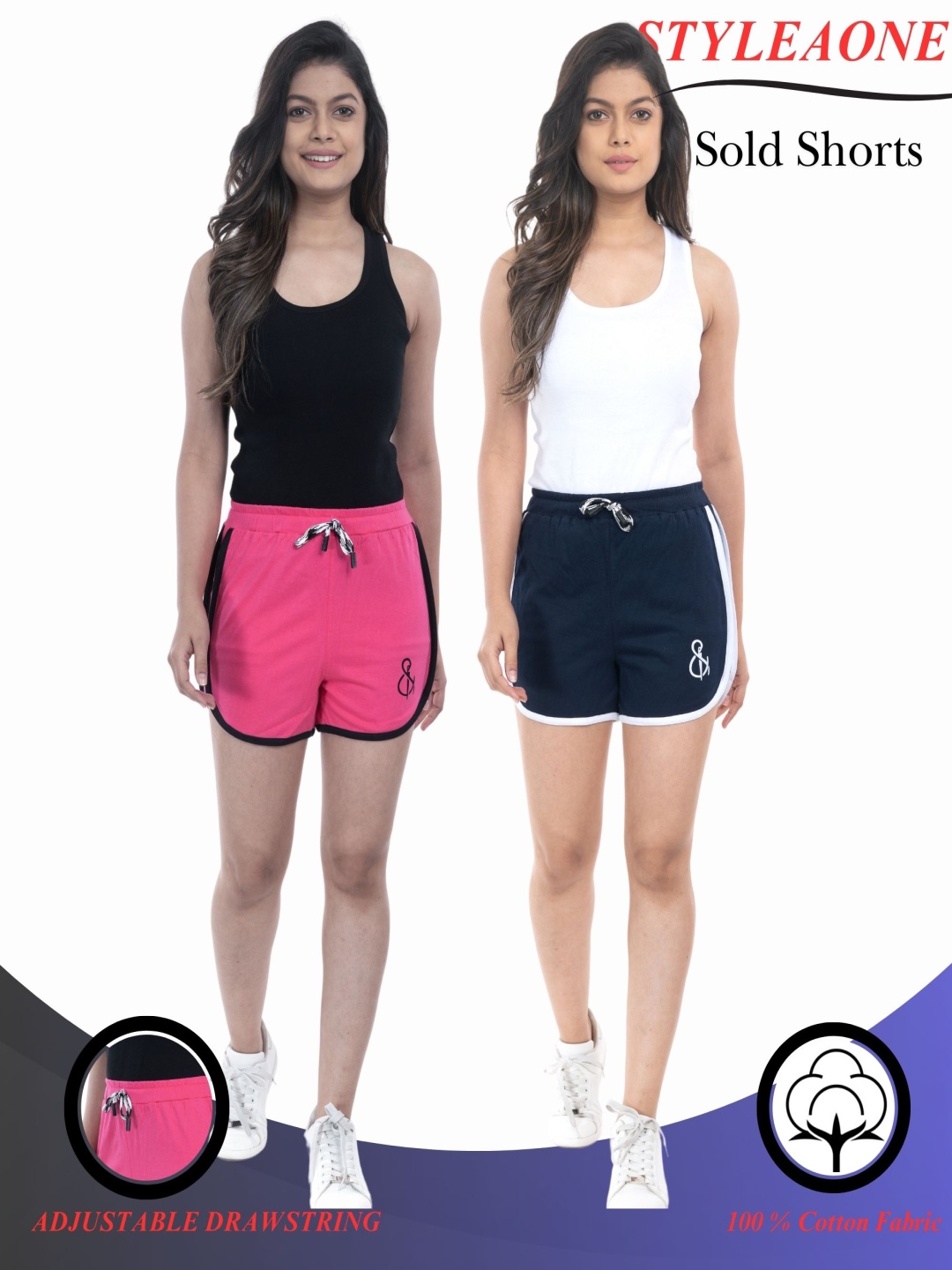 

StyleAOne Women Yoga Sports Shorts, Pink