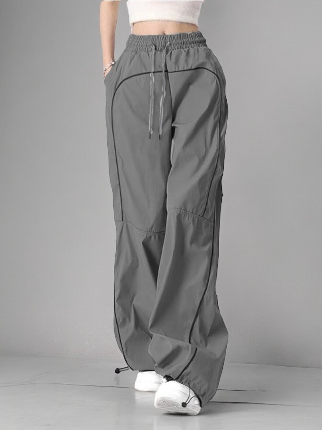 

TABADTOD Women Relaxed Loose Fit Trousers, Grey