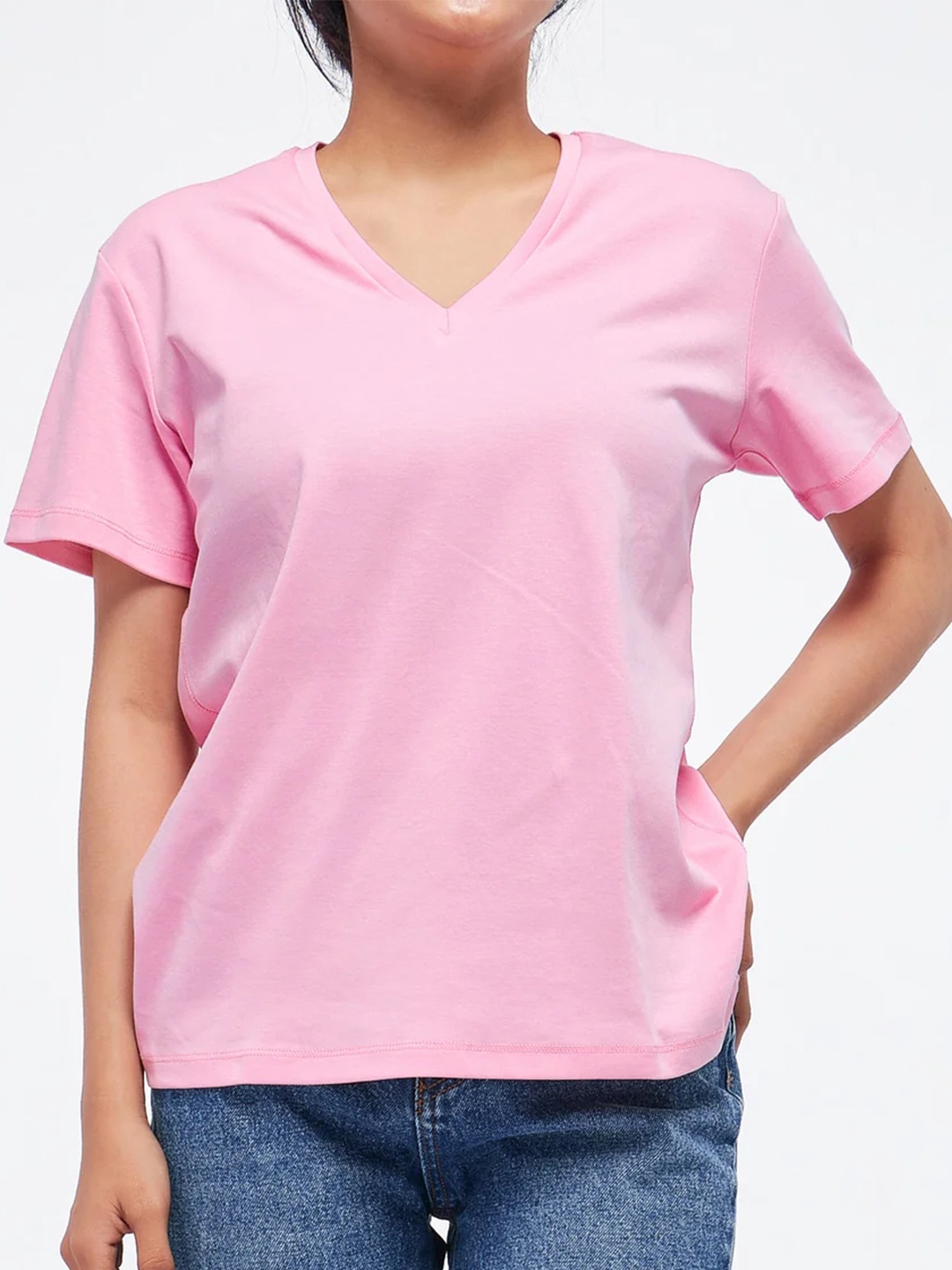 

COLOR CAPITAL Women 10 Henley Neck Extended Sleeves Cut Outs T-shirt, Black