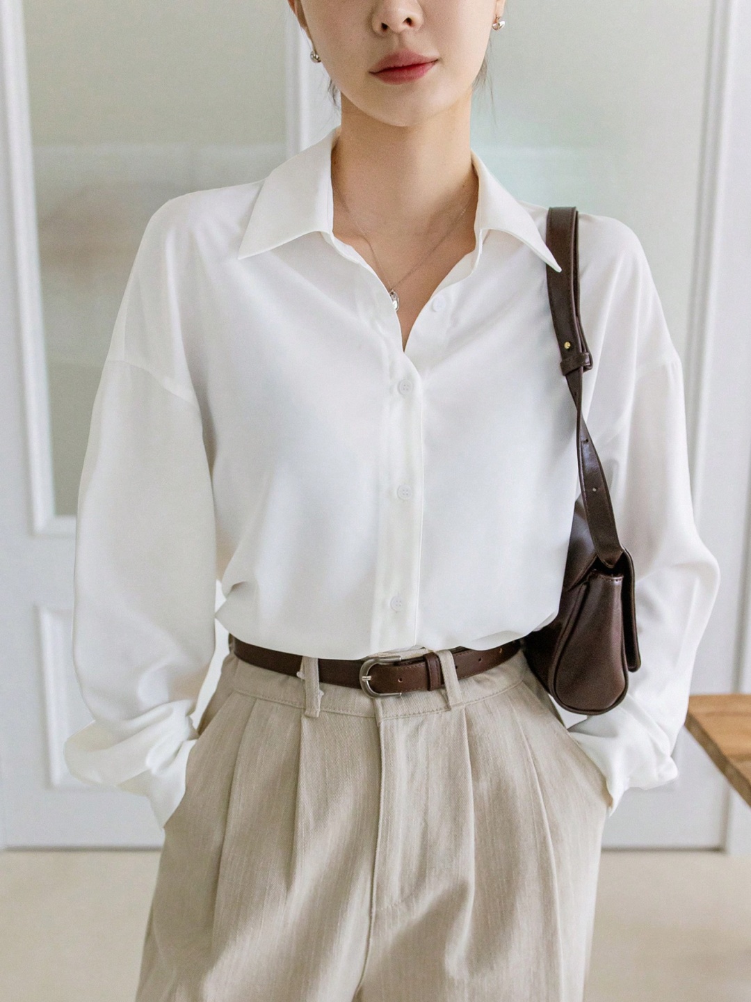 

Fab Star Women Comfort Boxy Opaque Casual Shirt, White