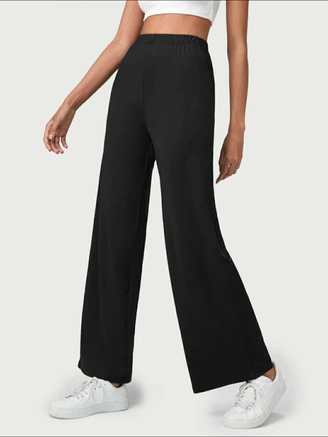 

Next One Women Smart Loose Fit High-Rise Easy Wash Trousers, Black