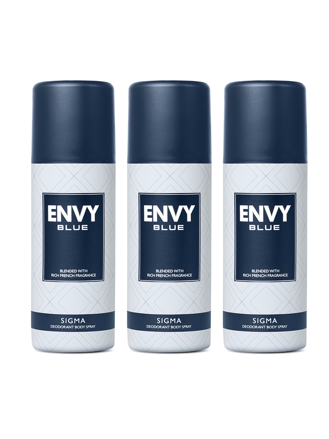 

Envy Men Set of 3 Blue Sigma Long Lasting Deodorant Spray - 165 ml (105 g) each, Grey