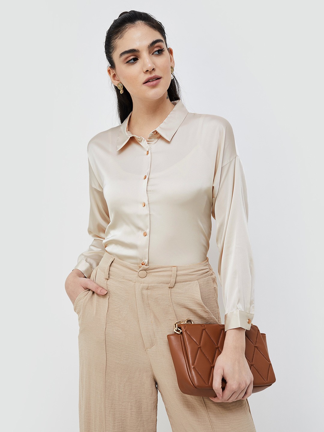 

CODE by Lifestyle Shirt Style Top, Off white
