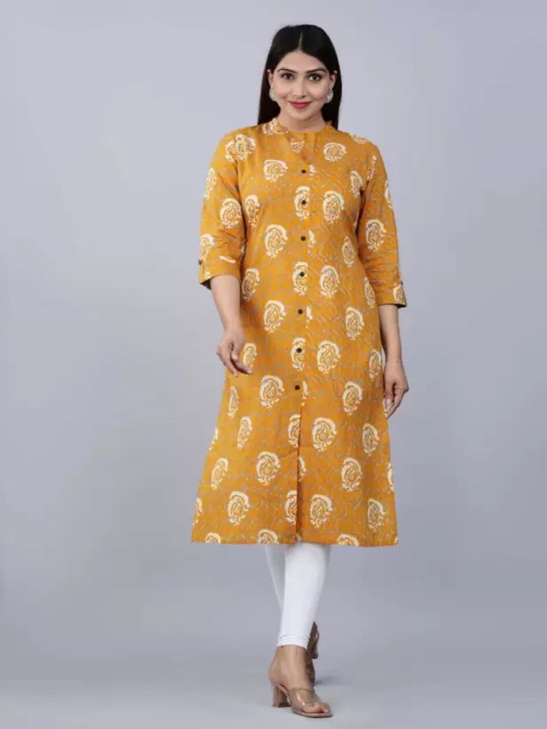 

PARIKSHIT Ethnic Motifs Printed Straight Kurta, Yellow