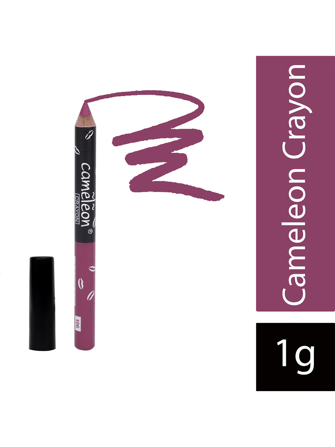 

Cameleon Crayon Long Lasting Lipstick Pencil - 1 g - Violet 106, Purple